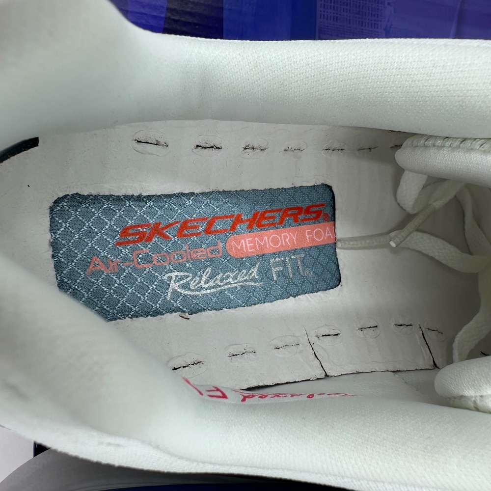 Skechers D'Lux Walker Sneakers Womens 9.5 White Blue Infinite Motion 149368 NEW - Picture 8 of 12